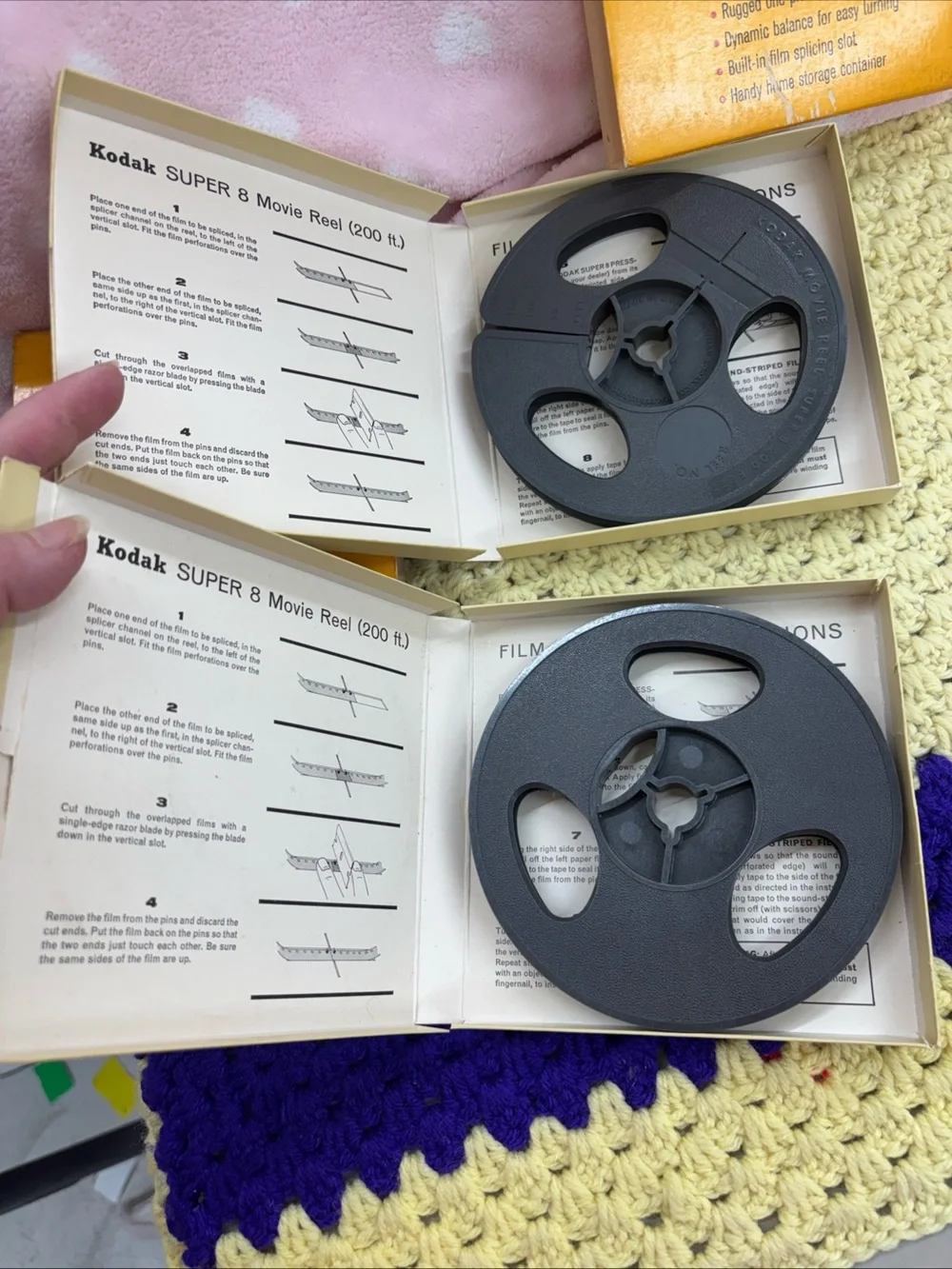 (2) Kodak movie reels super 8-200 feet each new old stock original box